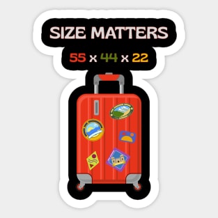 Size Matters – Funny Cabin Luggage Travel Humor Sticker